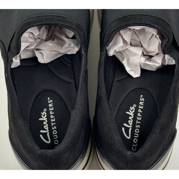 Clarks Audreigh Eve Platform Loafer Sneaker Faux Suede Womens 8.5W Wide New - Picture 7 of 9
